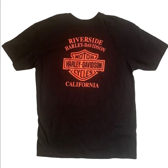 Harley Davidson Black Graphic T-shirt Riverside California Size Large - Picture 3 of 6
